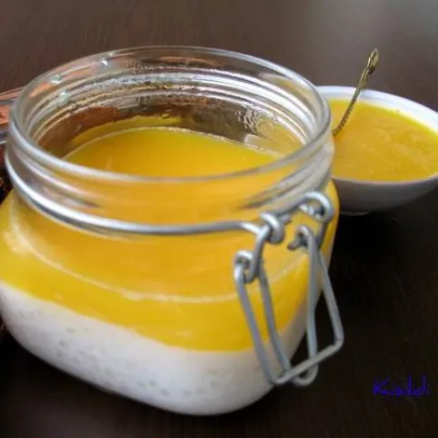 Kókuszos tápiókapuding narancszselével recept