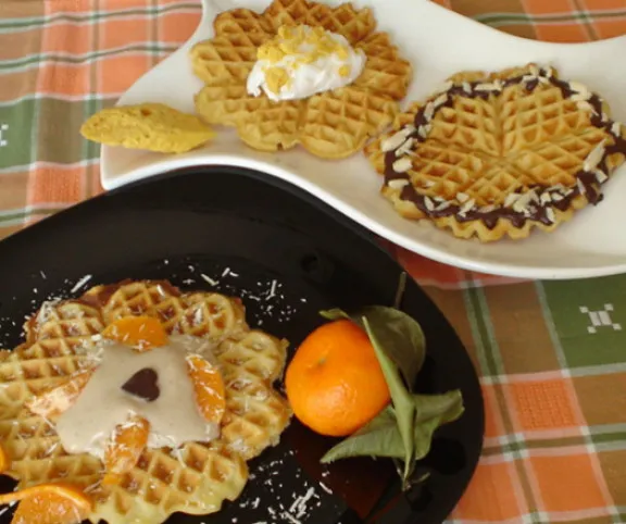 Gofri gyümölcssalátával recept