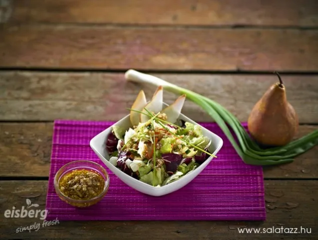 Szezámmagos-szójás saláta körtével recept