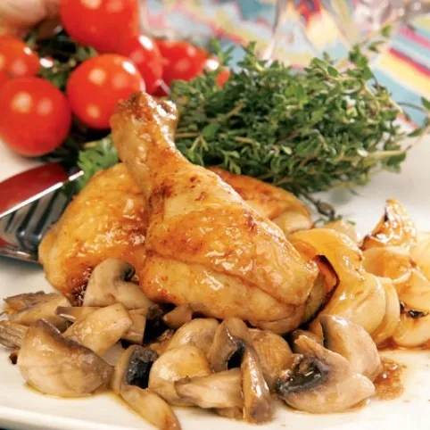 Részeges csirke gombával recept