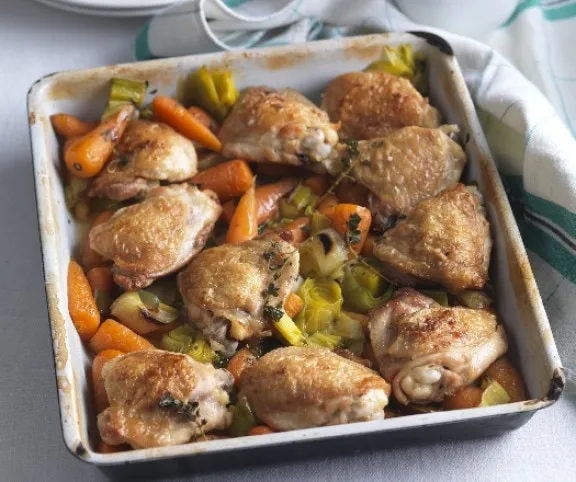 Tepsis csirkecombok recept