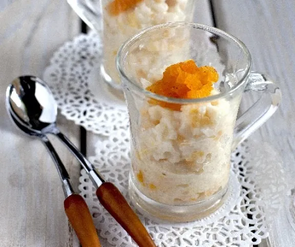 Egyszerű barackos gyümölcsrizs recept