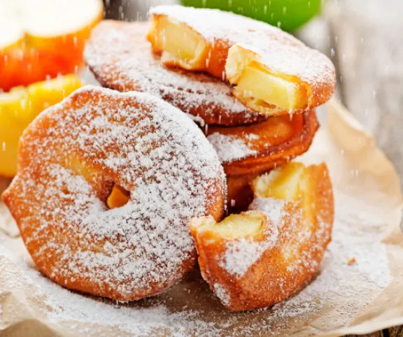 Almakarikák tésztabundában recept