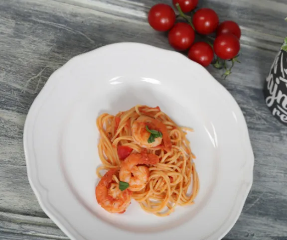 Paradicsomos garnélás tészta recept