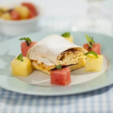 Túrós rétes vaníliás görögdinnyével recept