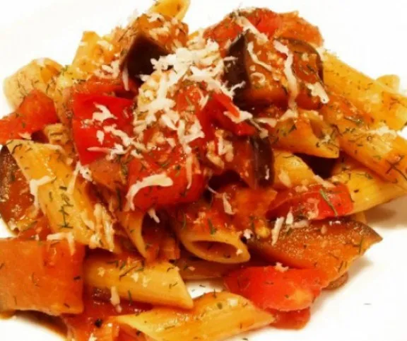  Paradicsomos-padlizsános penne  recept