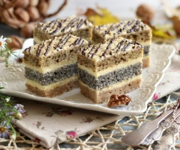 Csíkos sütemény (almás-mákos) recept