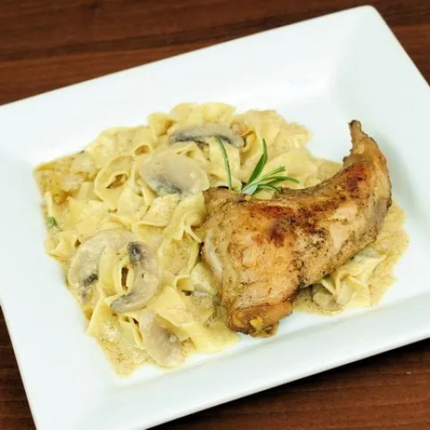 Zsályás nyúlcomb mustármártásban recept