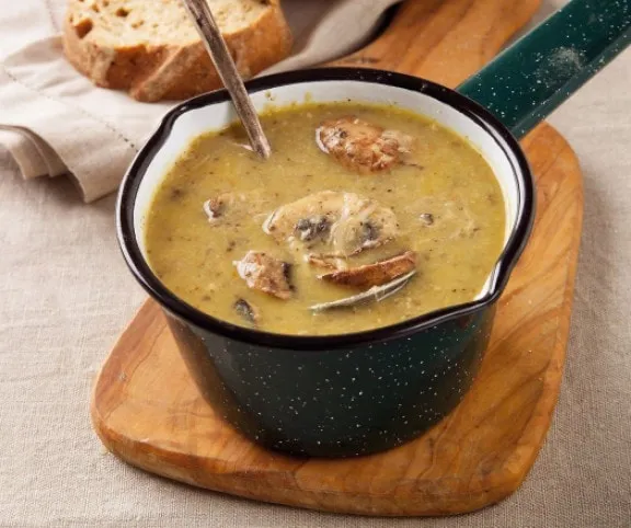 Pulykahúsos gombaleves recept