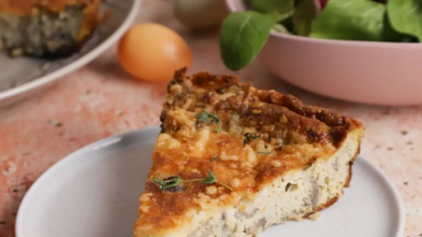 Kecskesajtos-gombás frittata