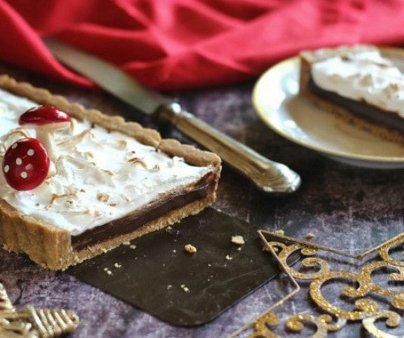 Tonkababos-csokoládés tart habcsókréteggel recept