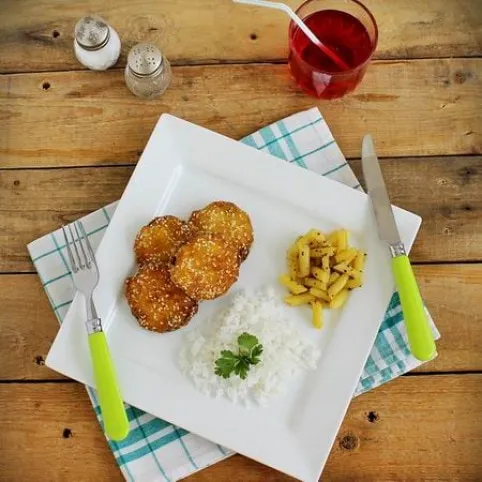 Rántott cukkini zöldbabsalátával recept