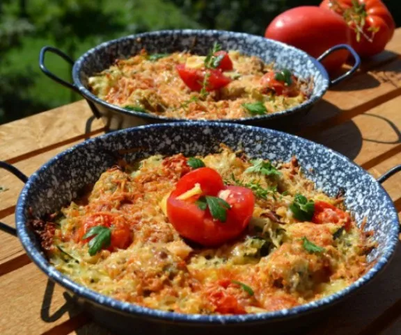 Zöldfűszeres húsgolyó rakott cukkinivel recept