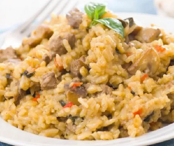 Gombás-csirkés rizottó  recept