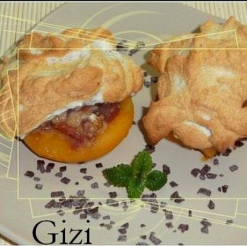 Sült töltött őszibarack dióhabbal recept