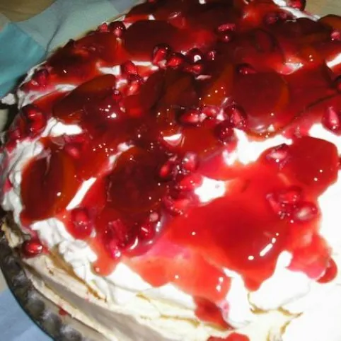 Gránátalmás Pavlova recept