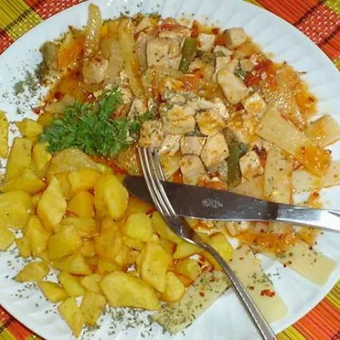 Bambuszrügyes-csípős csirkemell recept
