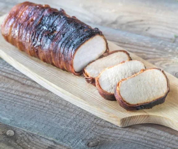 Sertésszűz mézes baconköntösben recept