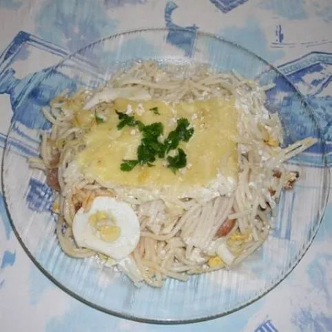 Kolbászos rakott spagetti  recept