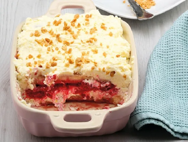 Málnás tiramisu mogyoróval recept