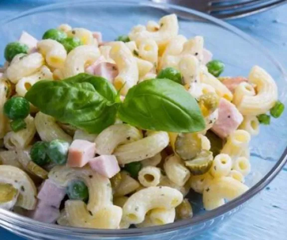 Zöldborsós tésztasaláta recept