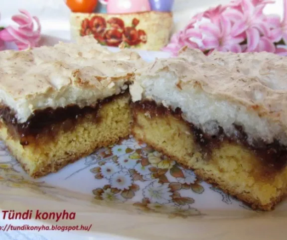 Kókuszhabos-eperlekváros sütemény recept