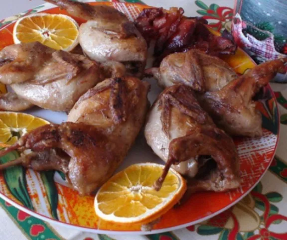 Ropogós sült fürj sonkával recept