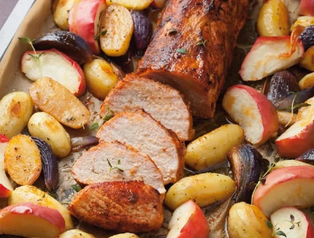 Sertésszűz sült almával  recept