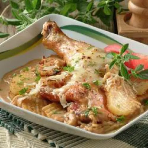 Sajtos-hagymás csirkecomb recept