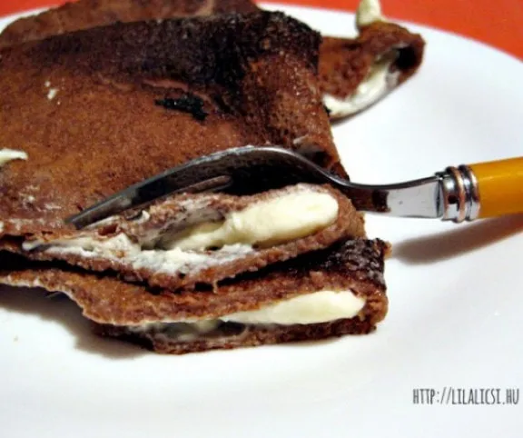 Kakaós palacsinta mascarponés krémmel (cukormentes) recept