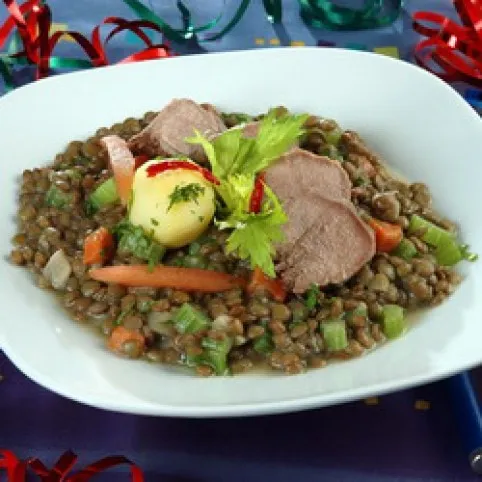 Malacnyelv lencsével recept