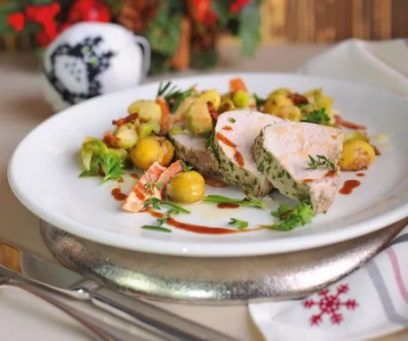 Fűszeres pulykamell vajas gesztenyével recept