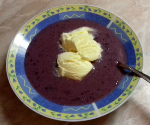 Vörösboros szederleves vaníliafagyival recept