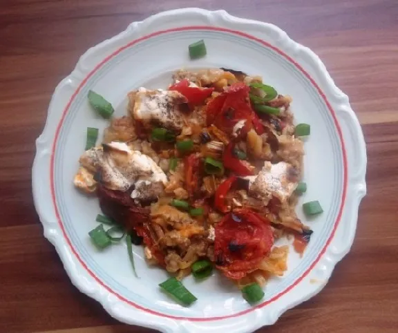 Darált húsos lecsó káposztával és gerslivel  recept