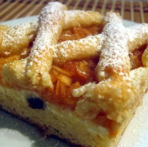 Túrós-almás-rácsos sütemény recept