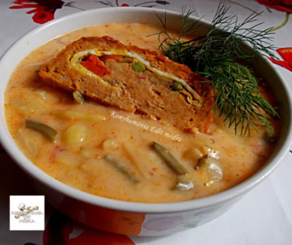 Kapros zöldbabfőzelék töltött fasírttal recept