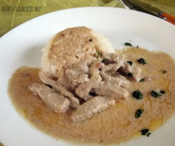 Mustáros hús Licsi módra recept