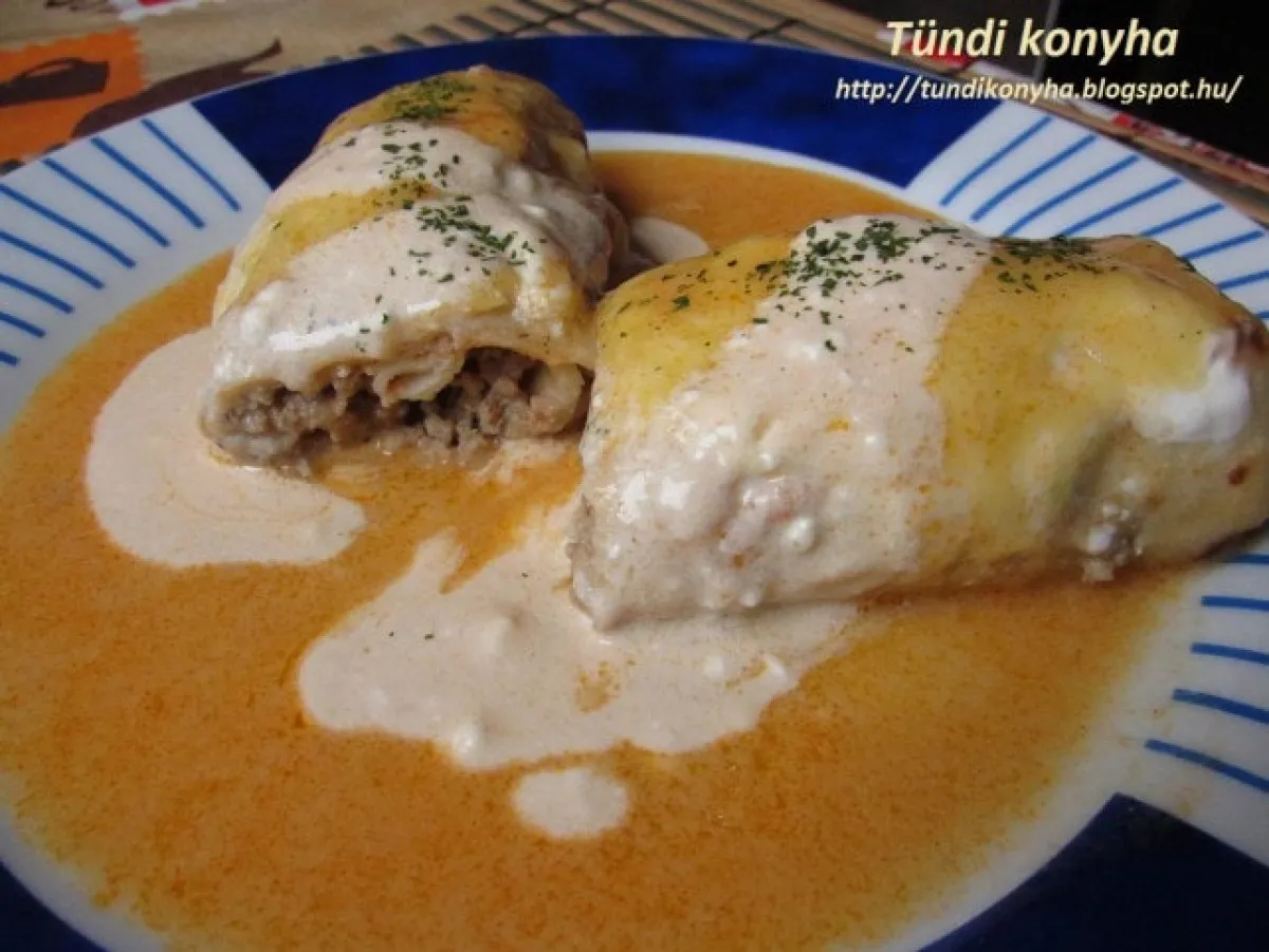 Hortobágyi húsos palacsinta sajttal recept