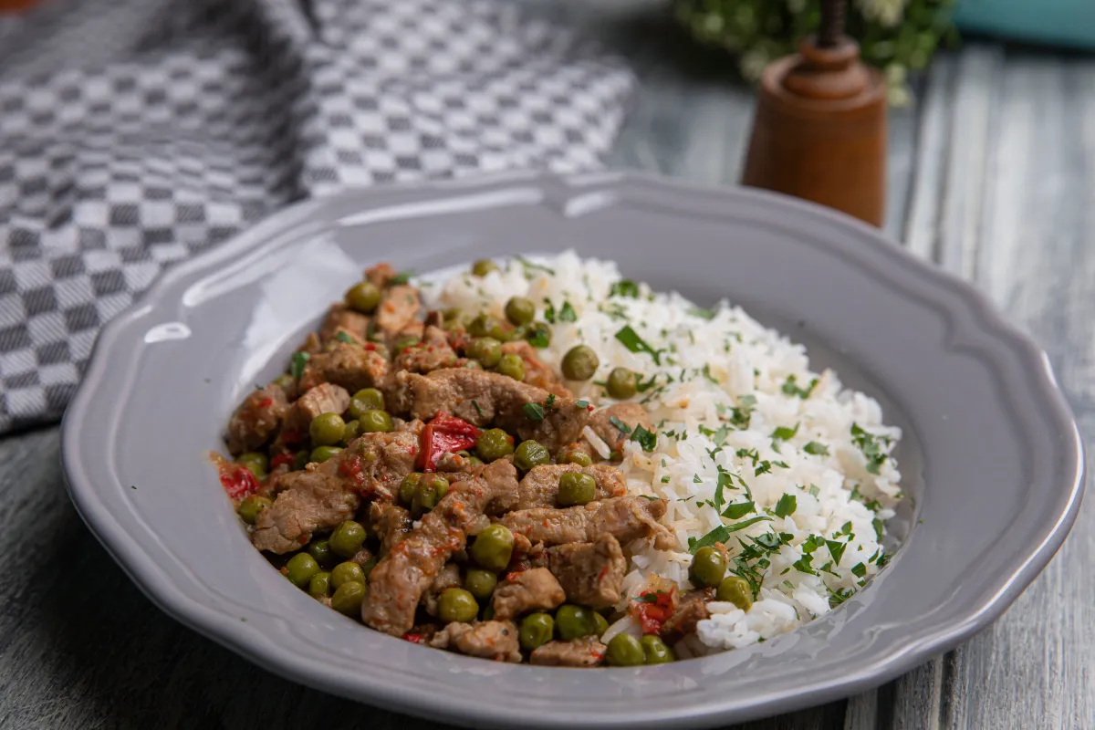 Zöldborsós tokány recept
