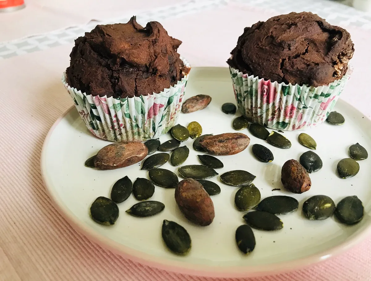 Kakaóbabos, tökmagos gluténmentes muffin recept