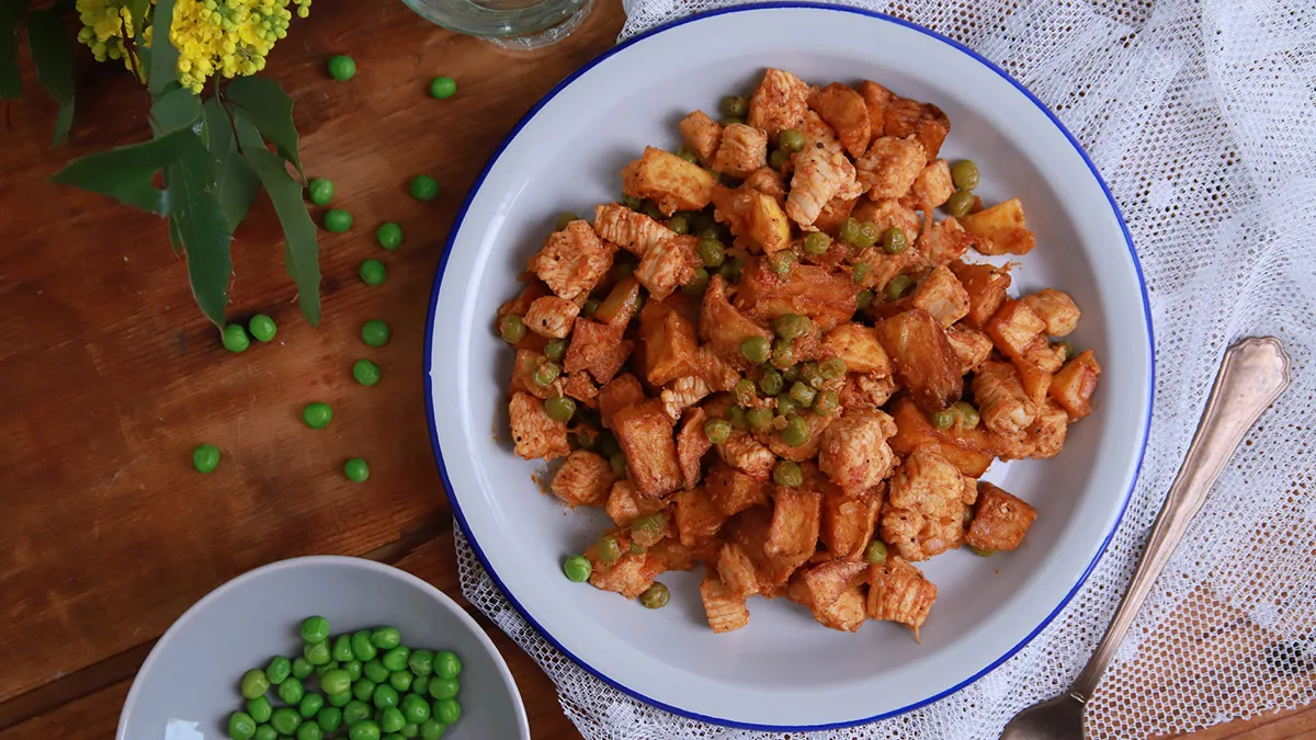 Pulykabrassói zöldborsóval recept