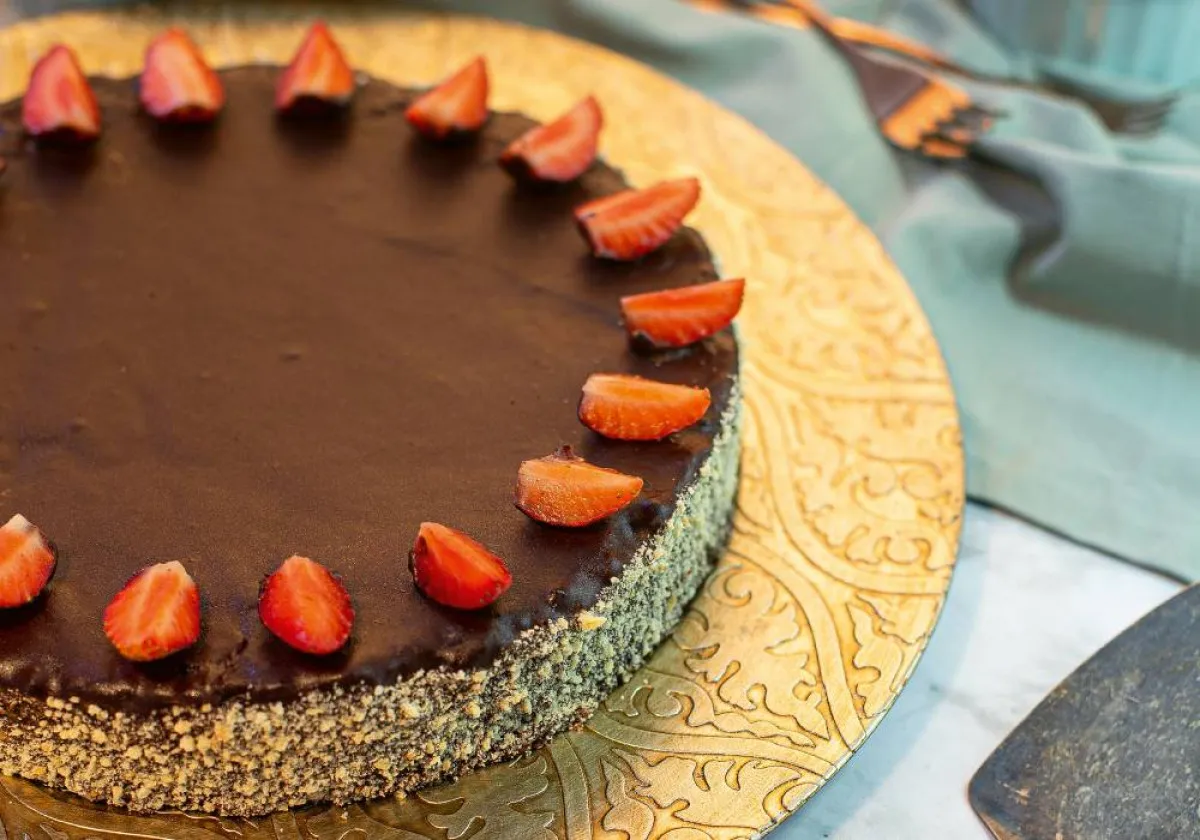 Csokis-epres zabpehelytorta recept