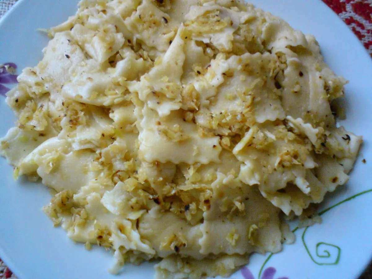 Káposztás tészta házi gyúrt tésztából  recept