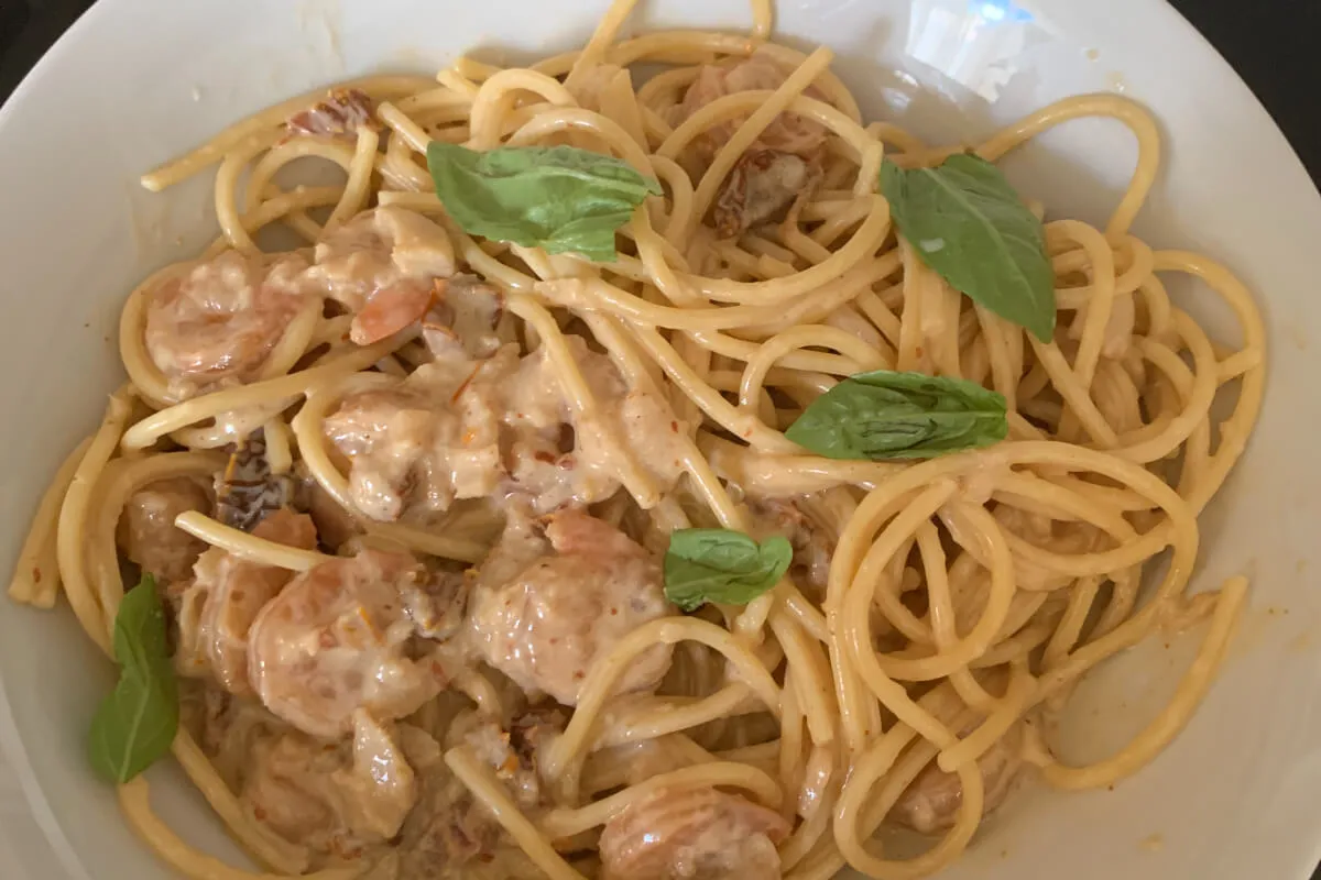 Garnélás spagetti olaszosan recept