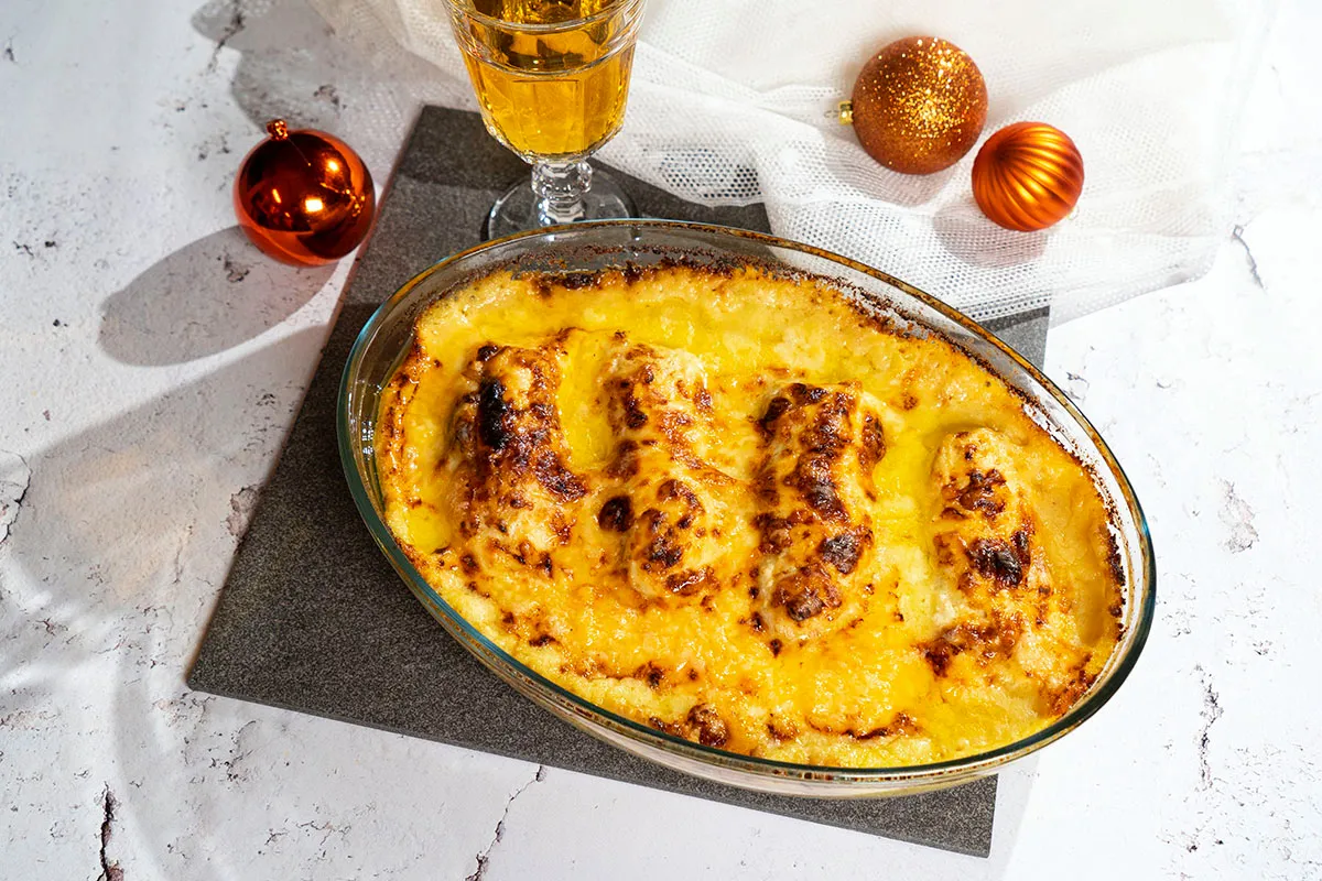 Aszalt szilvával töltött csirke burgonyapürével recept