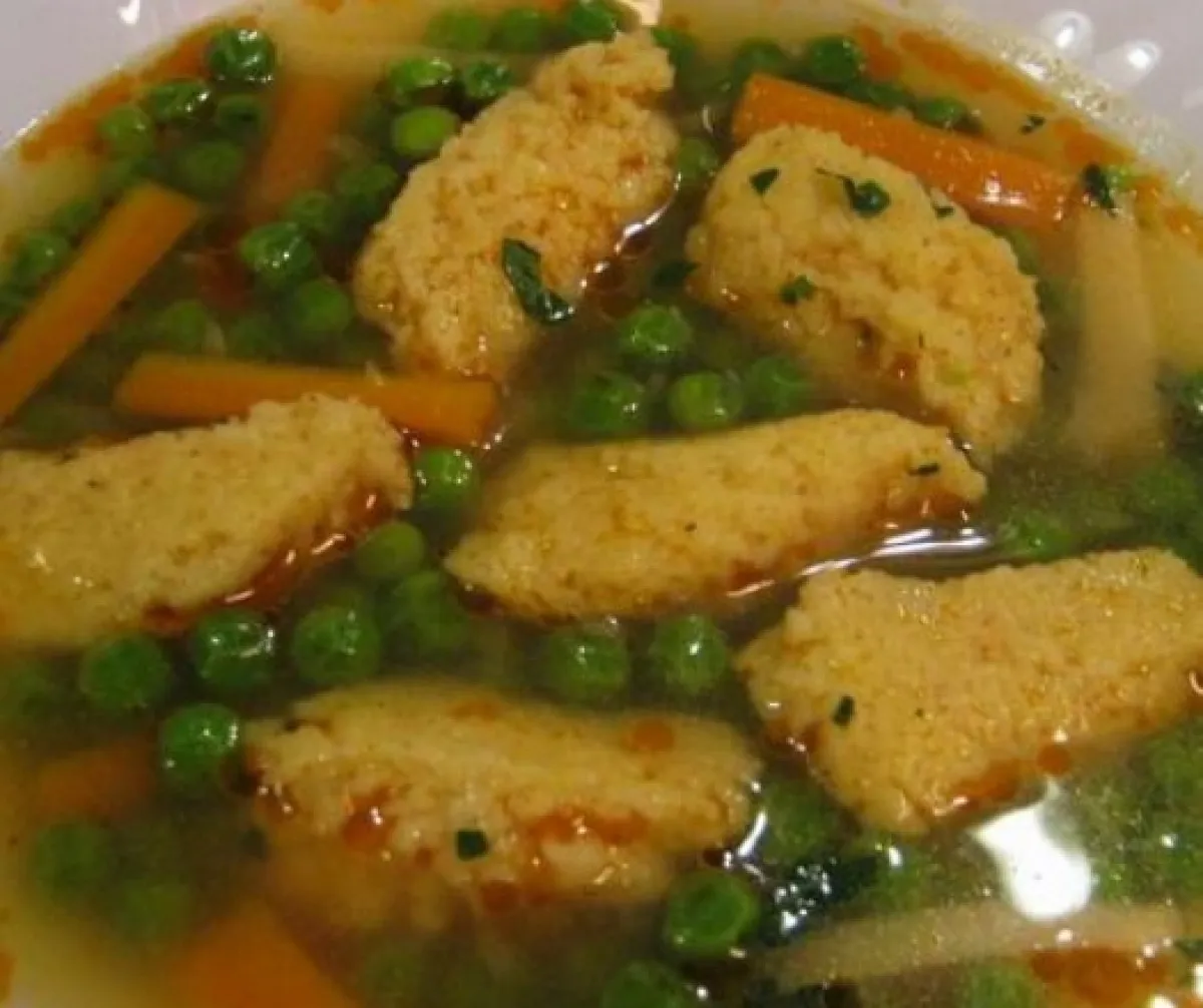 Zöldborsóleves daragaluskával recept