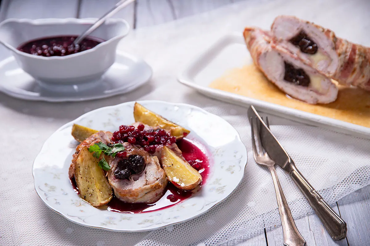 Karácsonyi pulykamelltekercs recept
