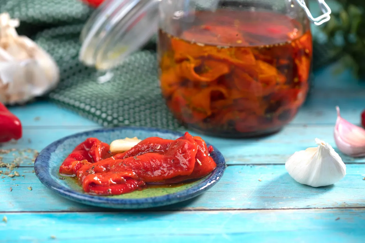 Olajban eltett sült paprika recept