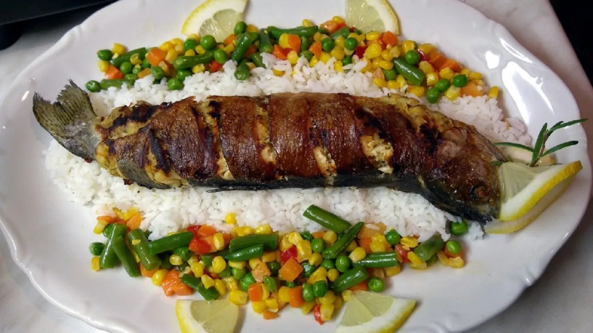 Grillezett töltött pisztráng recept