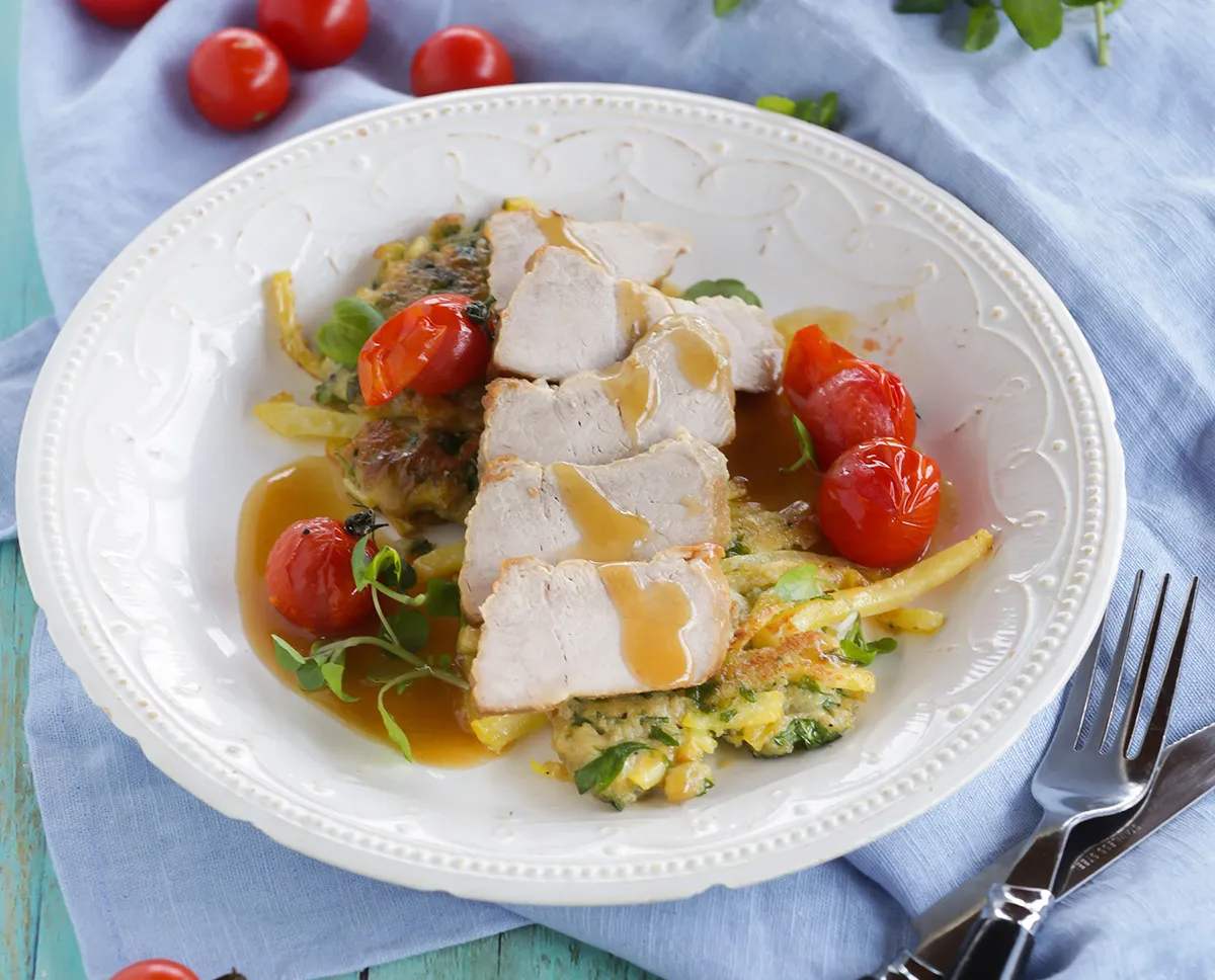 Sertéssült póréhagymás burgonyalepénnyel recept